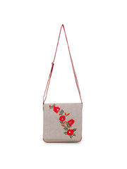 Canvas Embroidered Sling Bag