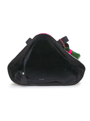 Jacquard & Fabric Geometric Embellished Tote Bag