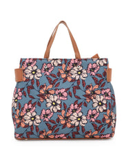 Polyester & Leatherette Digital Print Floral Hand Bag