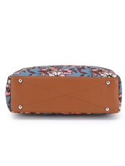 Polyester & Leatherette Digital Print Floral Hand Bag