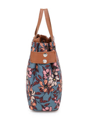 Polyester & Leatherette Digital Print Floral Hand Bag