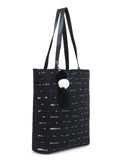 Cotton Canvas Sequined Striped Tote Bag