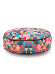 Polyester & Leatherette Geometric Printed Sling Bag