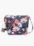 Polyester & Leatherette Digital Print Floral Sling Bag