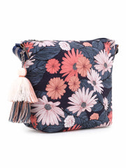 Polyester & Leatherette Digital Print Floral Sling Bag