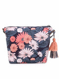 Polyester & Leatherette Digital Print Floral Sling Bag