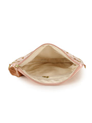 Blush Faux Silk Floral Emroidered Sling Bag