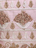 Blush Faux Silk Floral Emroidered Sling Bag