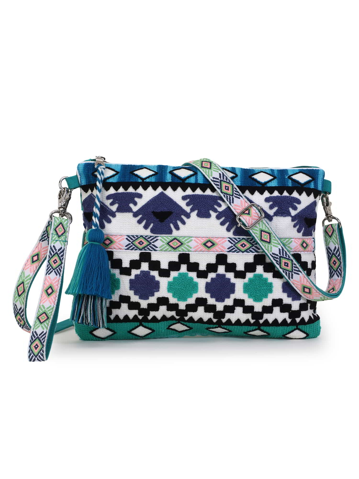 Buy Anekaant Multi-Color Stripes Canvas Handbags online