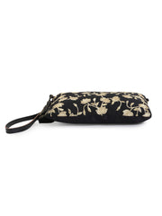 Lotus Faux Silk & Polyester Floral Emroidered Sling Bag
