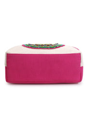 Boho Cotton Jute Boho Embellished Tote Bag