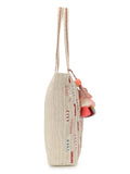 Boho Lehriya Striped Embellished Tote Bag