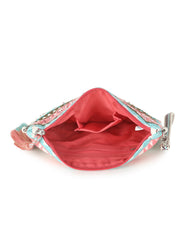 Ghoomar Acrylic Cotton Canvas Striped Embellished Sling Bag
