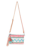 Ghoomar Acrylic Cotton Canvas Striped Embellished Sling Bag