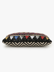 Tribal Acrylic Cotton Canvas Striped Embellished Sling Bag