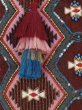 Tribal Acrylic Cotton Canvas Chevron Embellished Tote Bag
