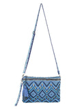 Boho Acrylic Cotton Canvas Chevron Embellished Sling Bag