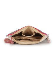 Ghoomar Cotton Jacquard Chevron Embellished Sling Bag