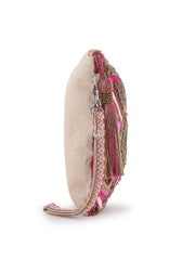 Ghoomar Cotton Jacquard Chevron Embellished Sling Bag