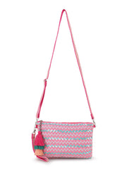 Ghoomar Cotton Jacquard Chevron Embellished Sling Bag
