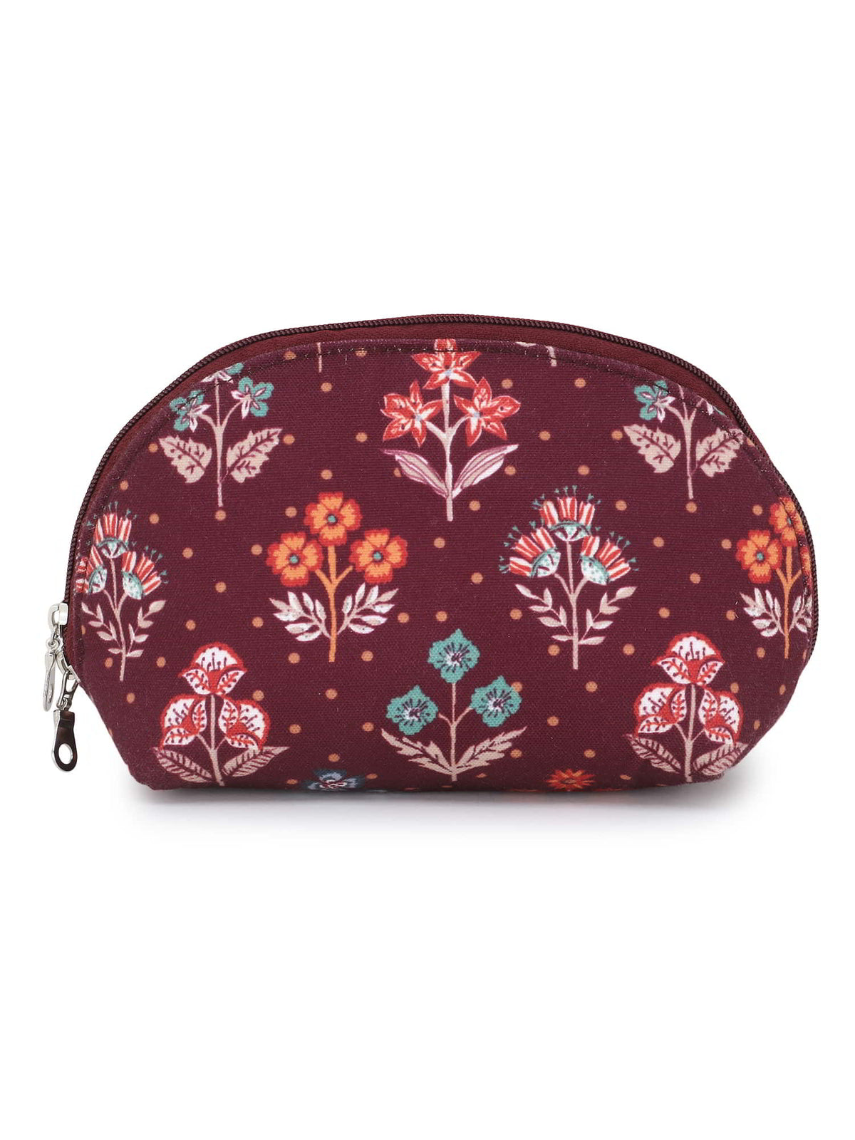 Floral Digital Printed Poly Canvas Smart Casual Vanity Bag