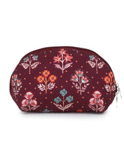 Floral Digital Printed Poly Canvas Smart Casual Vanity Bag