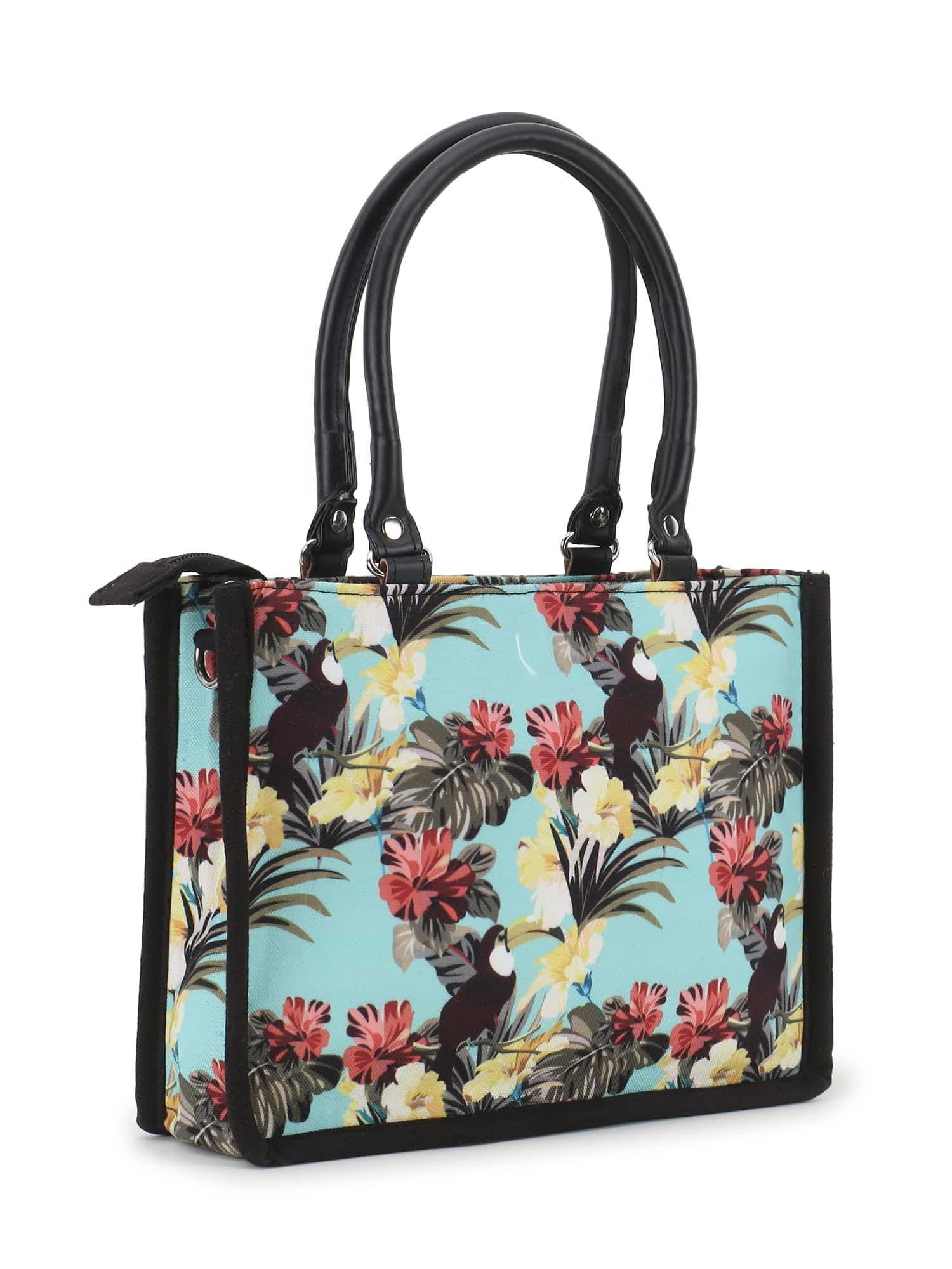 Rangoli Polycotton & PU Floral Digital Printed Sling Bag