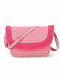 Geomat Acrylic Jacquard Chevron Sling Bag