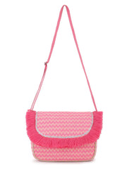 Geomat Acrylic Jacquard Chevron Sling Bag