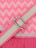 Geomat Acrylic Jacquard Chevron Sling Bag