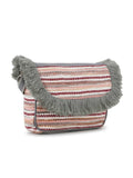 Geomat Acrylic Jacquard & Canvas Striped Sling Bag