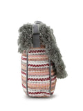 Geomat Acrylic Jacquard & Canvas Striped Sling Bag