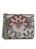 Boho Canvas Floral Embellished Coin Purse