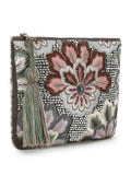 Boho Canvas Floral Embellished Coin Purse