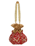 Lotus Artsilk Party Potli Bag