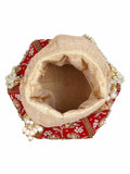Lotus Artsilk Party Potli Bag