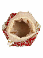 Lotus Artsilk Party Potli Bag