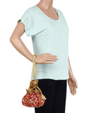 Lotus Artsilk Party Potli Bag