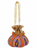 Lotus Artsilk Party Potli Bag