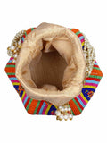 Lotus Artsilk Party Potli Bag