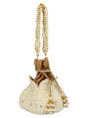 Lotus Artsilk Party Potli Bag