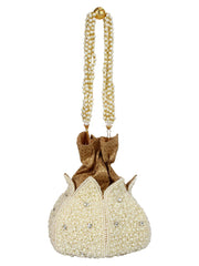 Lotus Artsilk Party Potli Bag