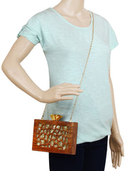 Timber Sequins Wooden Party Clutch
