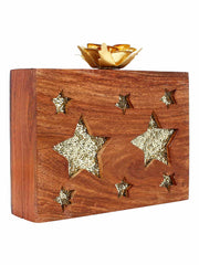 Timber Star Sequins Wooden Party Clutch