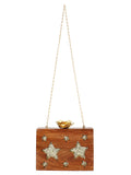 Timber Star Sequins Wooden Party Clutch