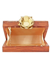 Timber Star Sequins Wooden Party Clutch