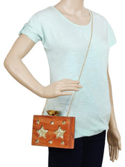 Timber Star Sequins Wooden Party Clutch