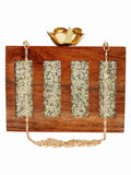 Timber Sequins Wooden Party Clutch