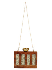 Timber Sequins Wooden Party Clutch