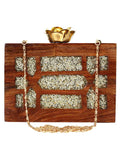 Timber Sequins Wooden Party Clutch